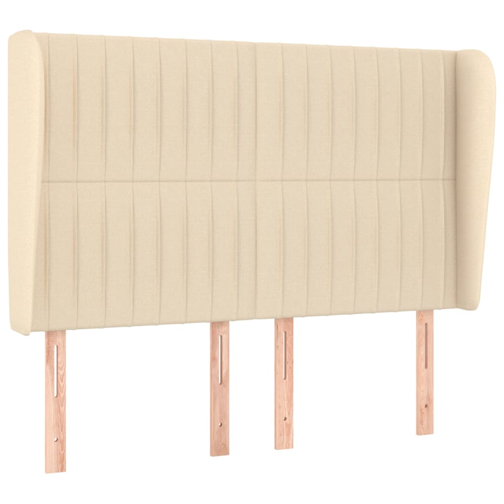 vidaXL Κρεβάτι Boxspring με Στρώμα Κρεμ 140x190 εκ. Υφασμάτινο