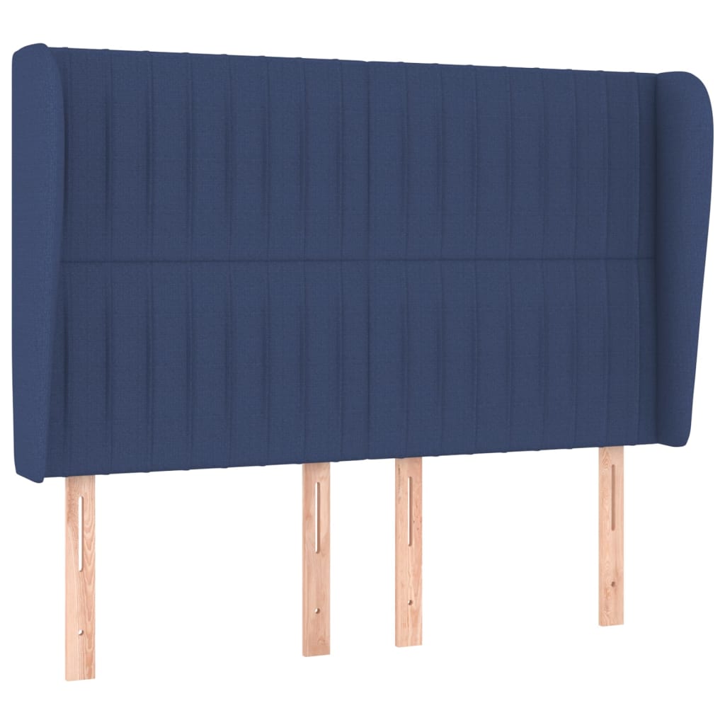 vidaXL Κρεβάτι Boxspring με Στρώμα Μπλε 140x200 εκ. Υφασμάτινο