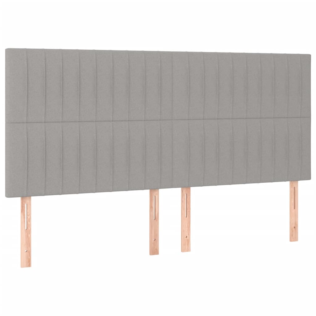 vidaXL Κρεβάτι Boxspring με Στρώμα Ανοιχτό Γκρι 200x200 εκ. Υφασμάτινο