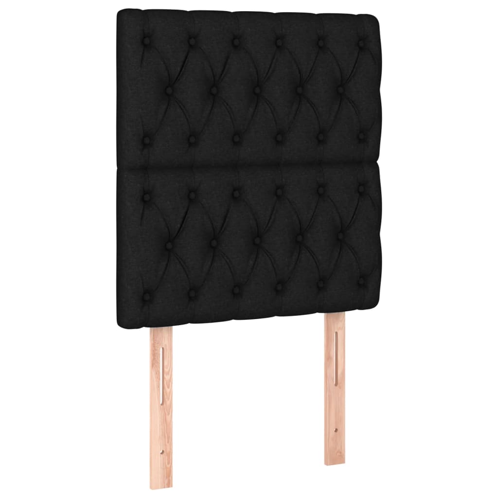 vidaXL Κρεβάτι Boxspring με Στρώμα Μαύρο 80 x 200 εκ. Υφασμάτινο