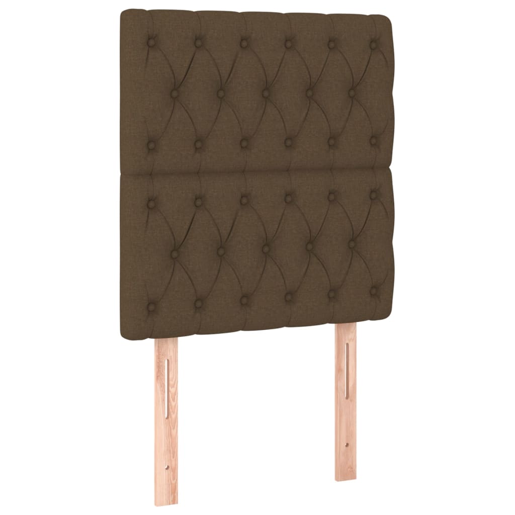 vidaXL Κρεβάτι Boxspring με Στρώμα Σκούρο Καφέ 80x200 εκ. Υφασμάτινο