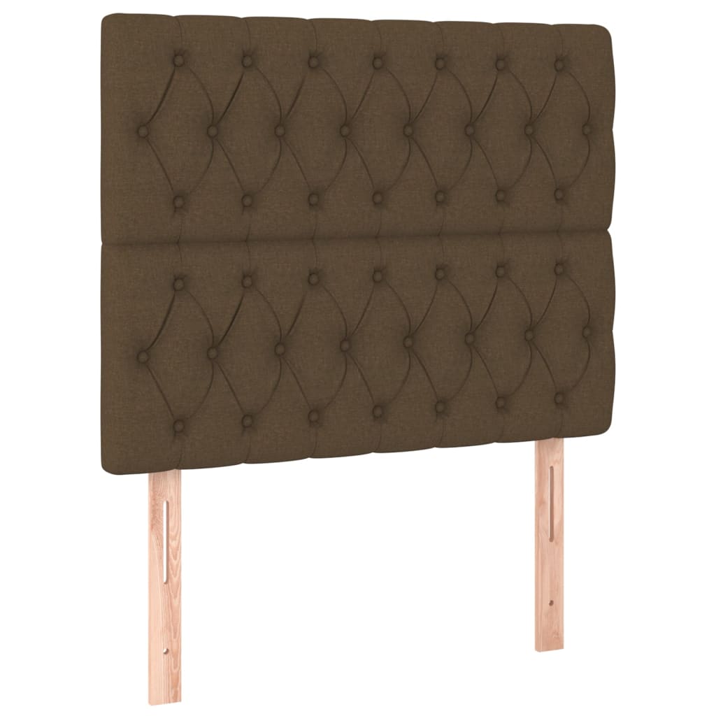 vidaXL Κρεβάτι Boxspring με Στρώμα Σκούρο Καφέ 90x200 εκ. Υφασμάτινο