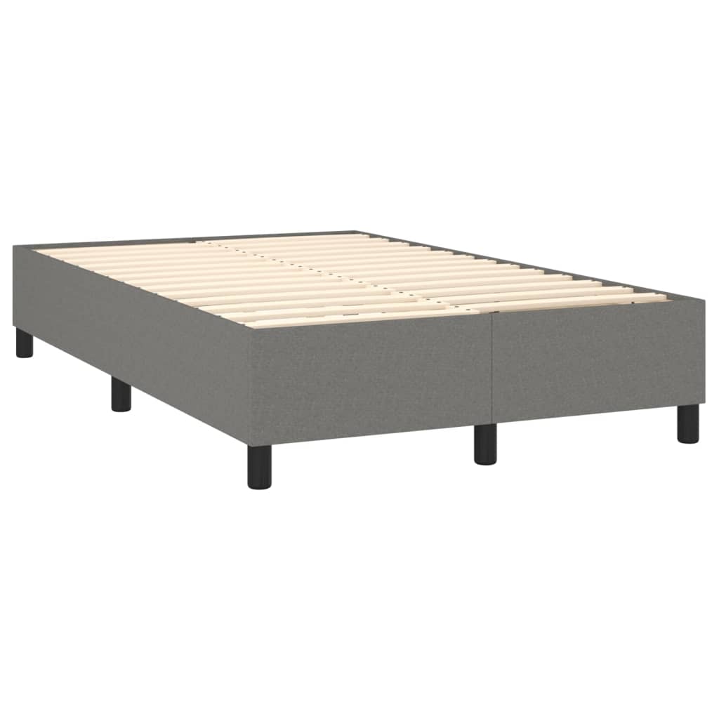 vidaXL Κρεβάτι Boxspring με Στρώμα Σκούρο Γκρι 140x190 εκ. Υφασμάτινο