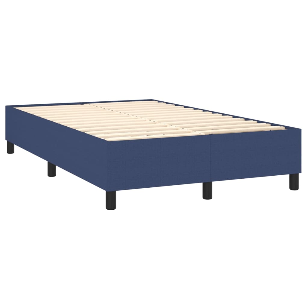 vidaXL Κρεβάτι Boxspring με Στρώμα Μπλε 140x190 εκ. Υφασμάτινο