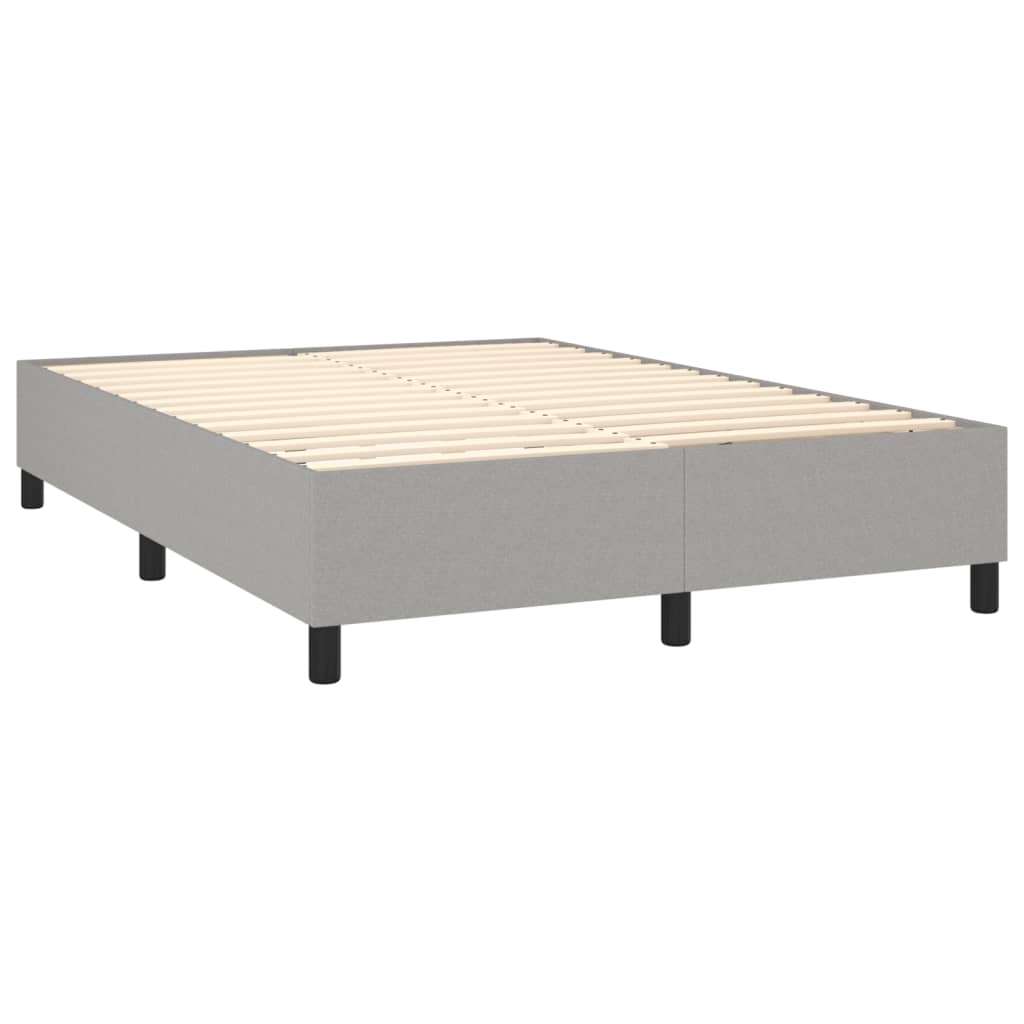 vidaXL Κρεβάτι Boxspring με Στρώμα Ανοιχτό Γκρι 140x200 εκ. Υφασμάτινο