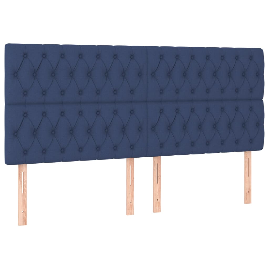 vidaXL Κρεβάτι Boxspring με Στρώμα Μπλε 180x200 εκ. Υφασμάτινο