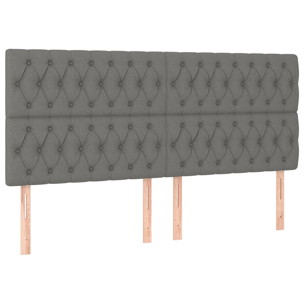 vidaXL Κρεβάτι Boxspring με Στρώμα Σκούρο Γκρι 200x200 εκ. Υφασμάτινο