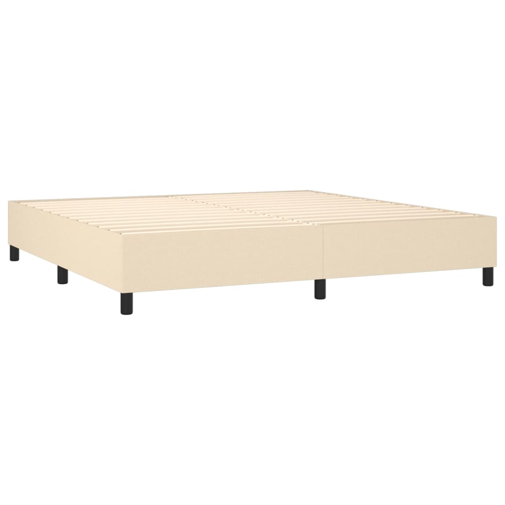 vidaXL Κρεβάτι Boxspring με Στρώμα Κρεμ 200x200 εκ. Υφασμάτινο