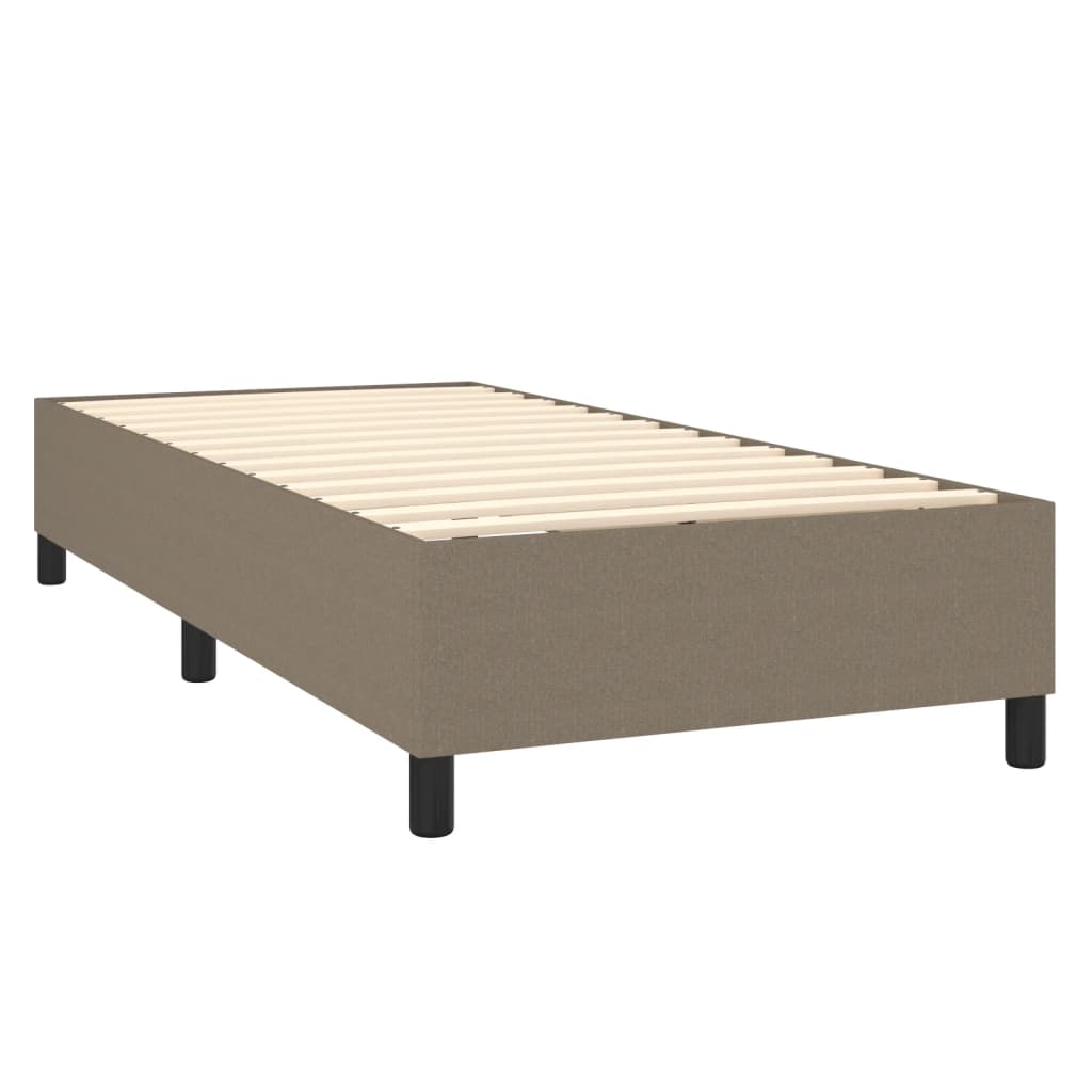 vidaXL Κρεβάτι Boxspring με Στρώμα Taupe 90x190 εκ.Υφασμάτινο