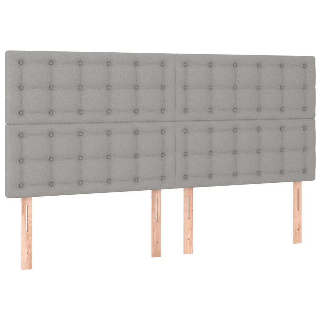 vidaXL Κρεβάτι Boxspring με Στρώμα Ανοιχτό Γκρι 180x200 εκ. Υφασμάτινο