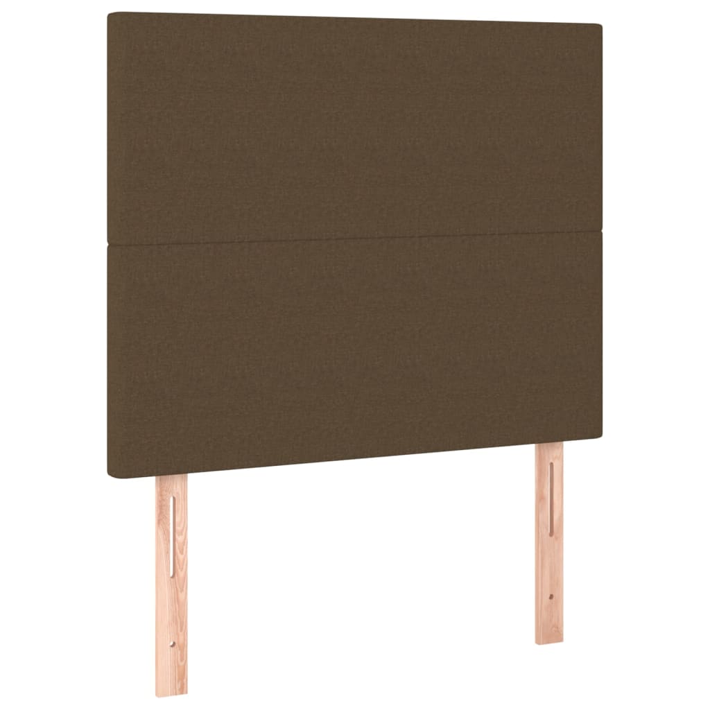 vidaXL Κρεβάτι Boxspring με Στρώμα Σκούρο Καφέ 80x200 εκ. Υφασμάτινο