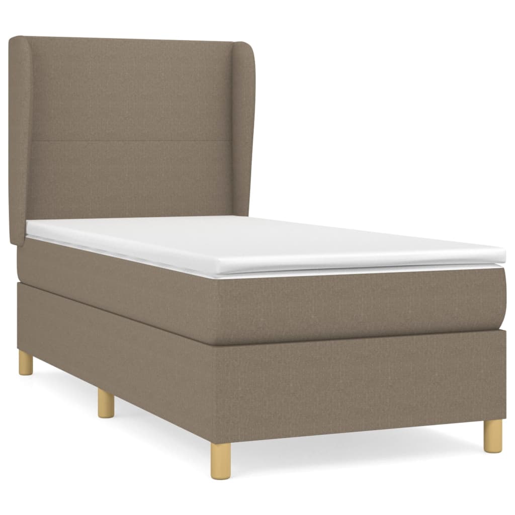 vidaXL Κρεβάτι Boxspring με Στρώμα Taupe 80x200 εκ. Υφασμάτινο
