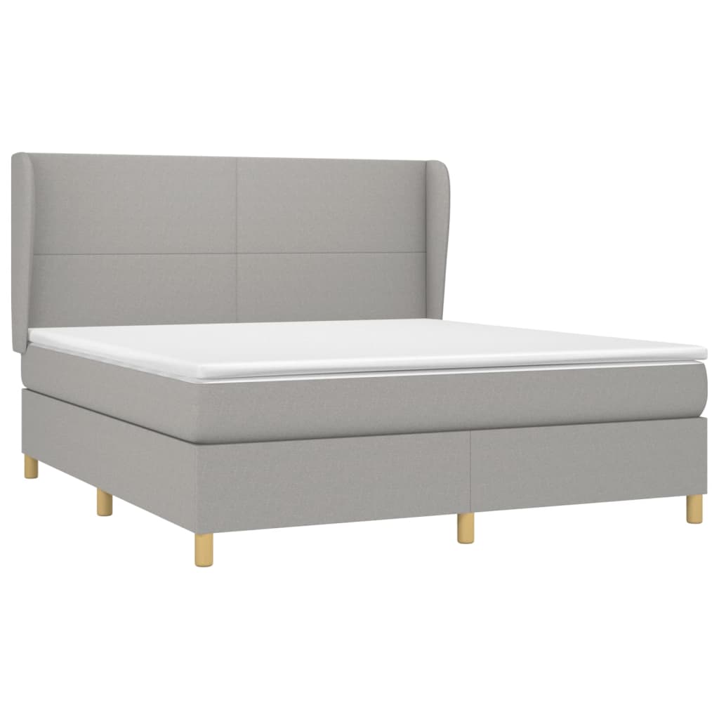 vidaXL Κρεβάτι Boxspring με Στρώμα Αν. Πράσινο 160x200εκ Υφασμάτινο