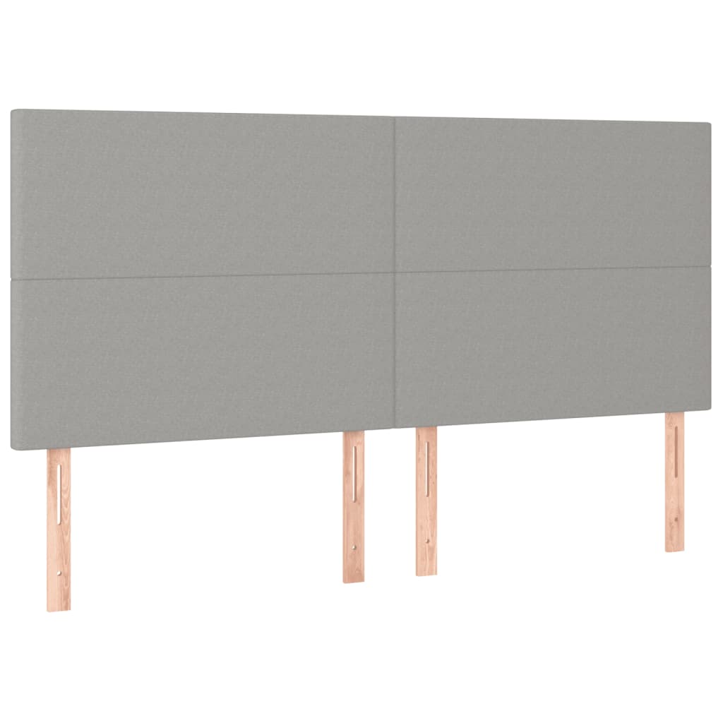 vidaXL Κρεβάτι Boxspring με Στρώμα Ανοιχτό Γκρι 180x200 εκ. Υφασμάτινο