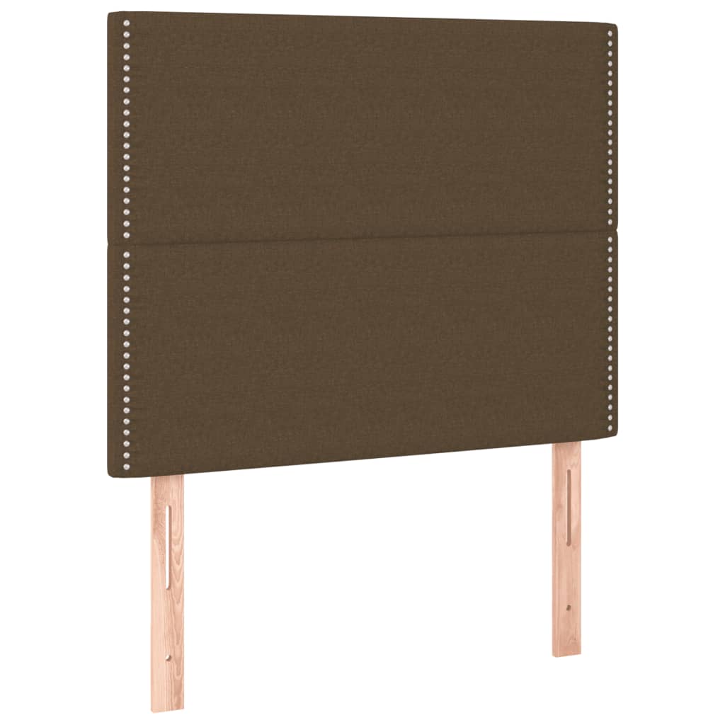 vidaXL Κρεβάτι Boxspring με Στρώμα Σκούρο Καφέ 90x190 εκ. Υφασμάτινο