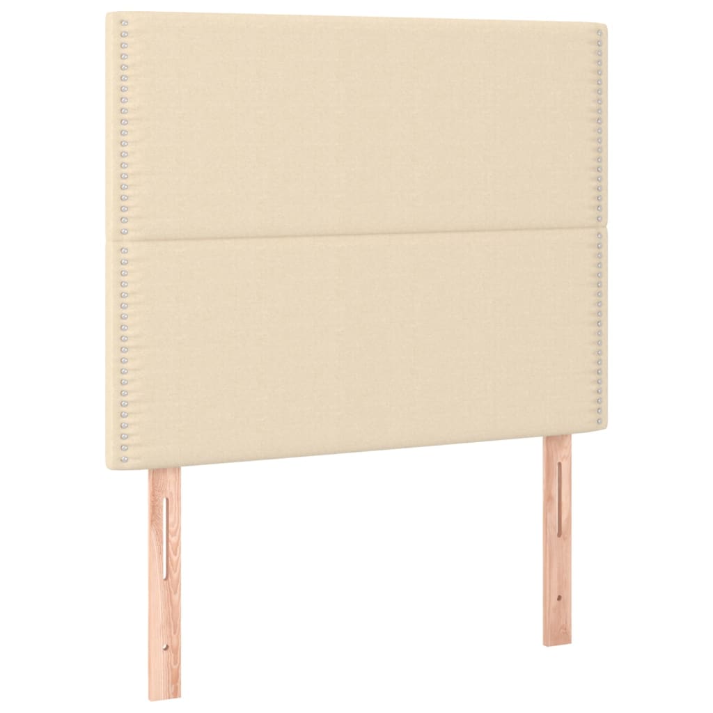 vidaXL Κρεβάτι Boxspring με Στρώμα Κρεμ 90x190 εκ.Υφασμάτινο