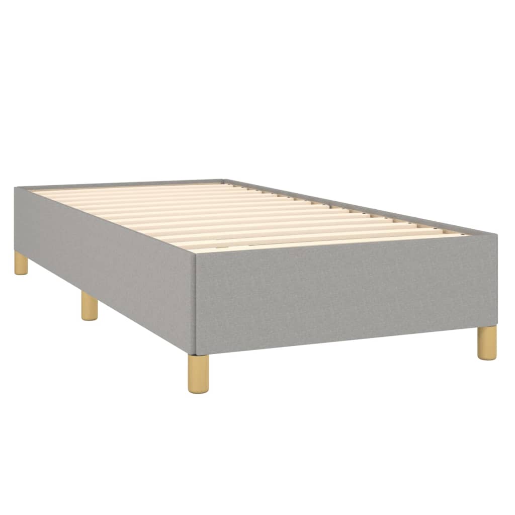 vidaXL Κρεβάτι Boxspring με Στρώμα Ανοιχτό Γκρι 100x200 εκ. Υφασμάτινο