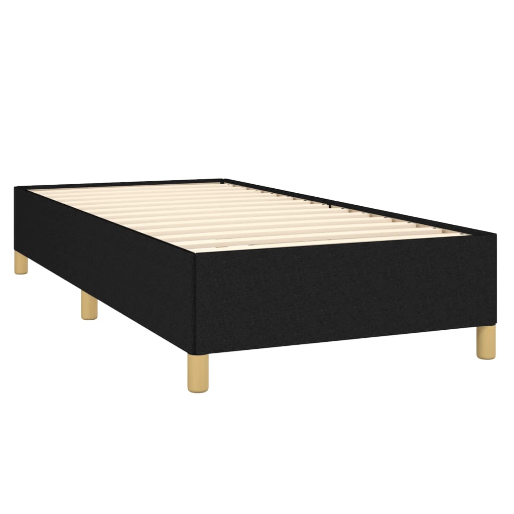 vidaXL Κρεβάτι Boxspring με Στρώμα Μαύρο 100 x 200 εκ. Υφασμάτινο