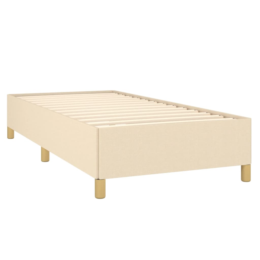 vidaXL Κρεβάτι Boxspring με Στρώμα Κρεμ 100 x 200 εκ. Υφασμάτινο