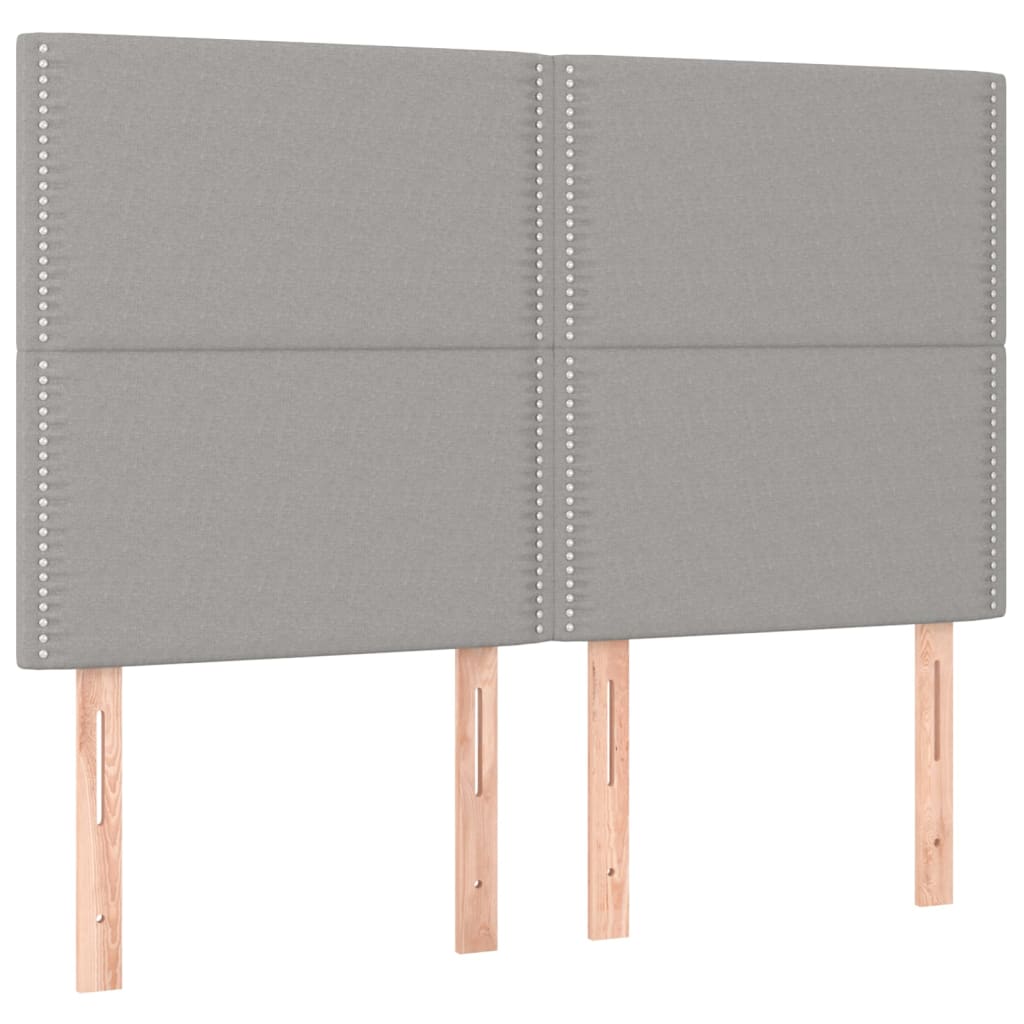 vidaXL Κρεβάτι Boxspring με Στρώμα Ανοιχτό Γκρι 140x200 εκ. Υφασμάτινο