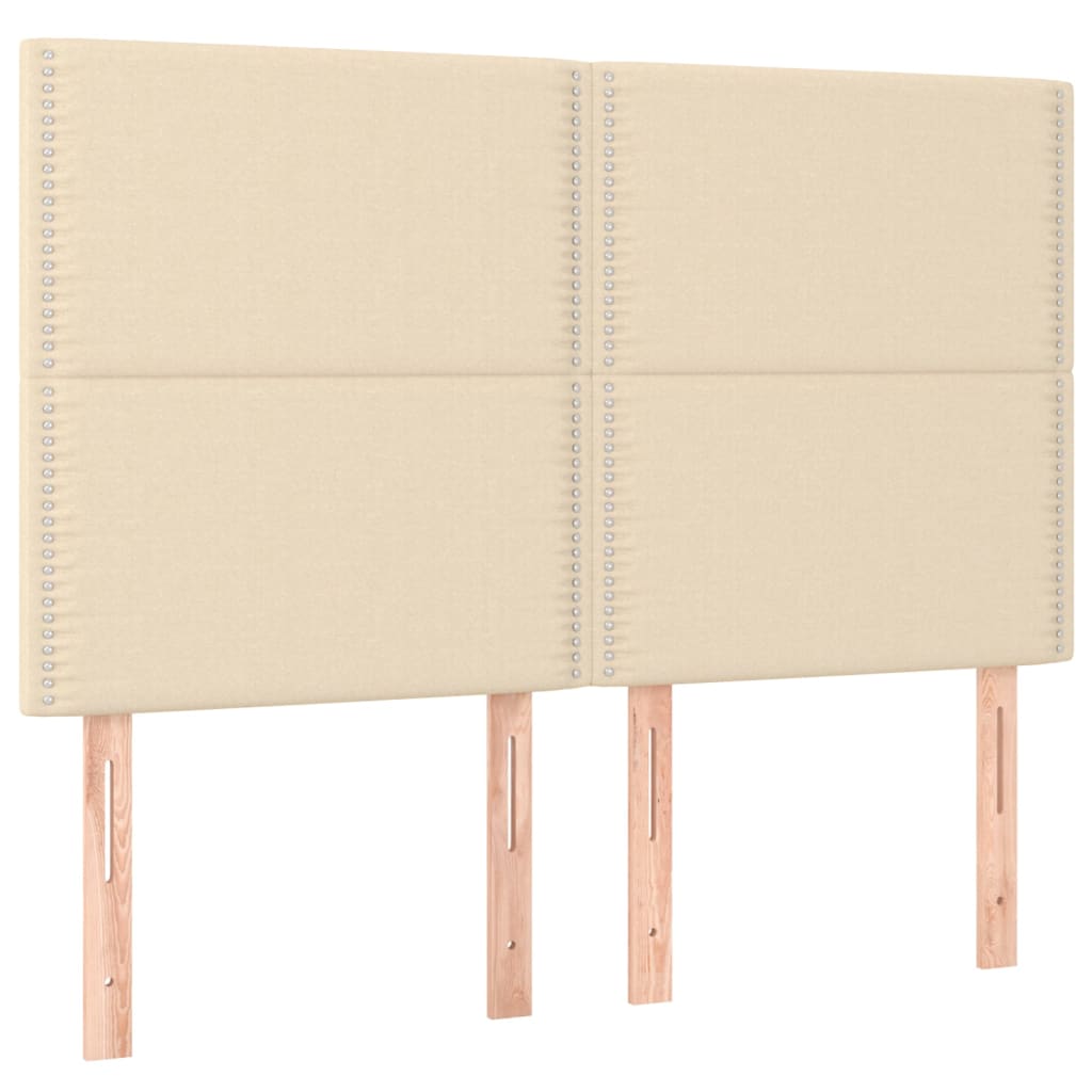 vidaXL Κρεβάτι Boxspring με Στρώμα Κρεμ 140x200 εκ. Υφασμάτινο