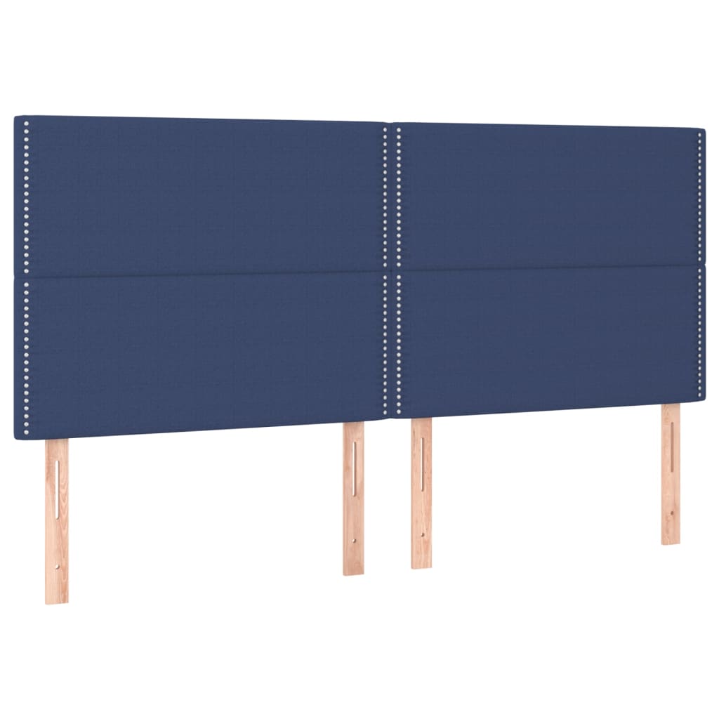 vidaXL Κρεβάτι Boxspring με Στρώμα Μπλε 180x200 εκ. Υφασμάτινο