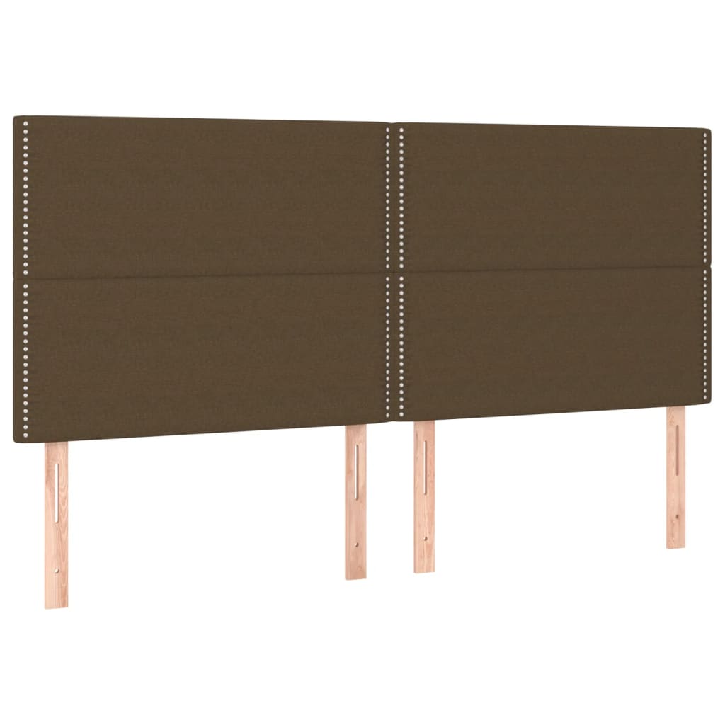 vidaXL Κρεβάτι Boxspring με Στρώμα Σκούρο Καφέ 200x200 εκ. Υφασμάτινο