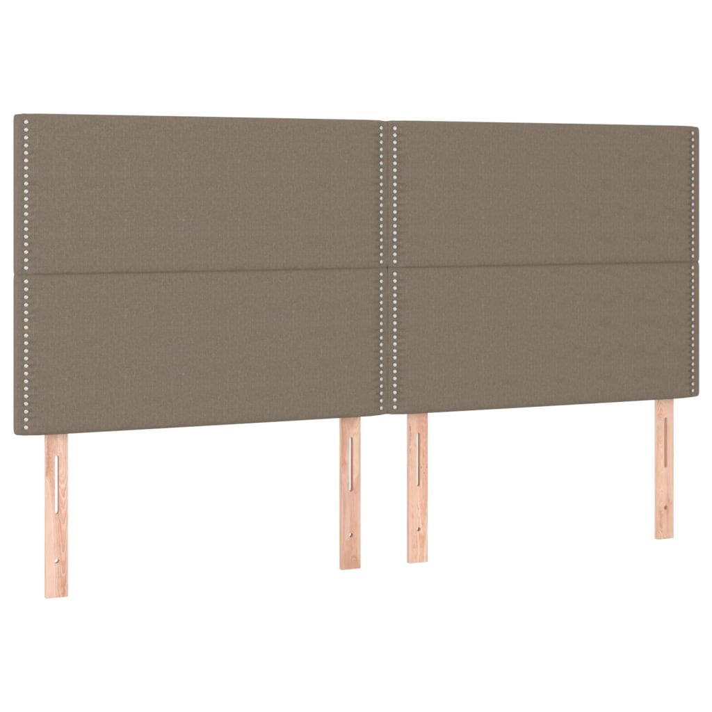 vidaXL Κρεβάτι Boxspring με Στρώμα Taupe 200x200 εκ. Υφασμάτινο