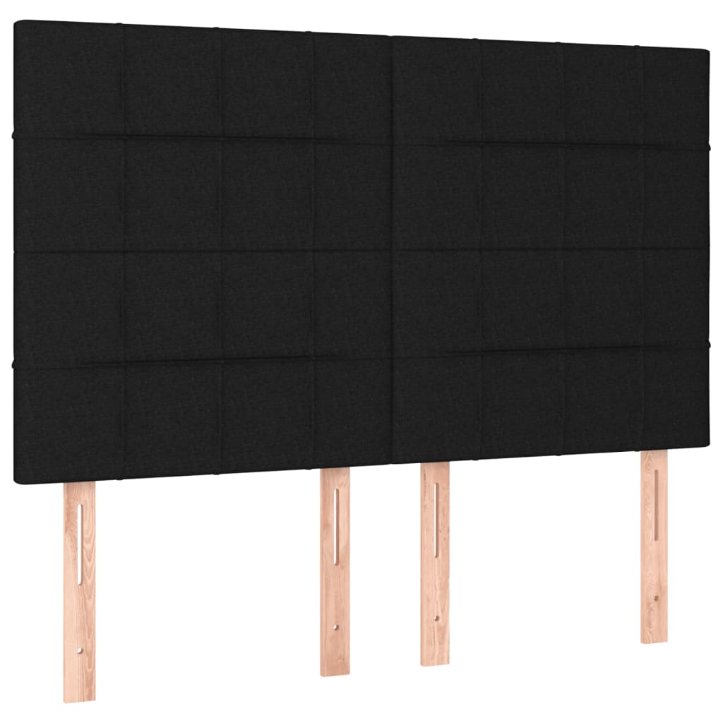 vidaXL Κρεβάτι Boxspring με Στρώμα Μαύρο 140x190 εκ. Υφασμάτινο