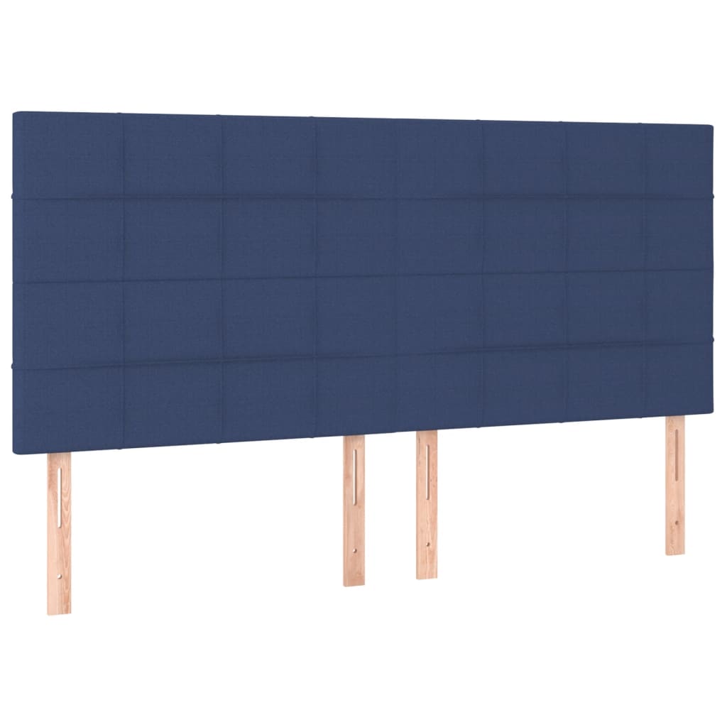vidaXL Κρεβάτι Boxspring με Στρώμα Μπλε 180x200 εκ. Υφασμάτινο