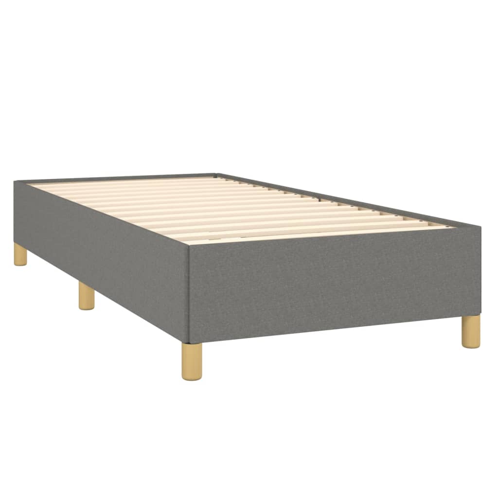 vidaXL Κρεβάτι Boxspring με Στρώμα Σκούρο Γκρι 90x190 εκ. Υφασμάτινο