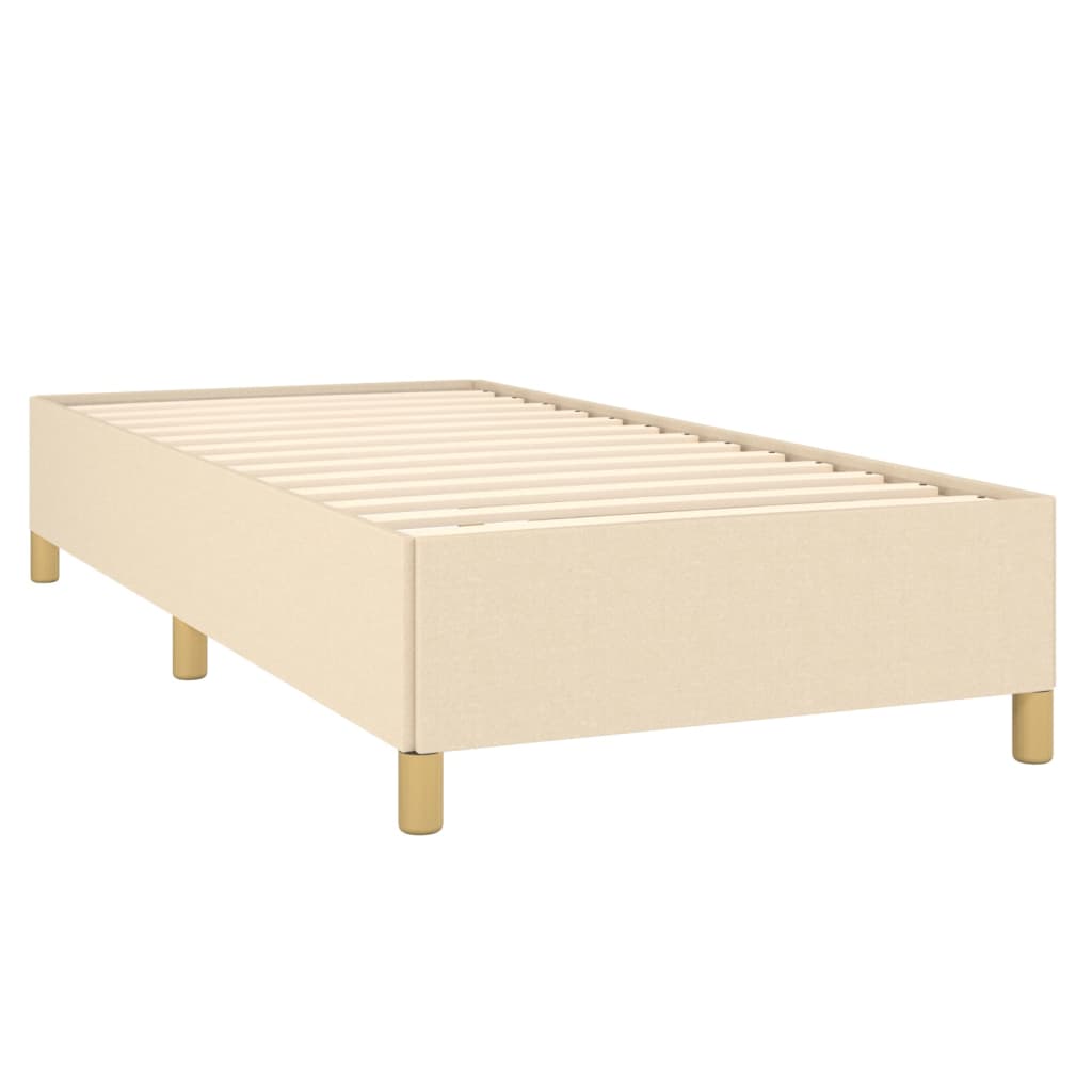 vidaXL Κρεβάτι Boxspring με Στρώμα Κρεμ 90x200 εκ.Υφασμάτινο