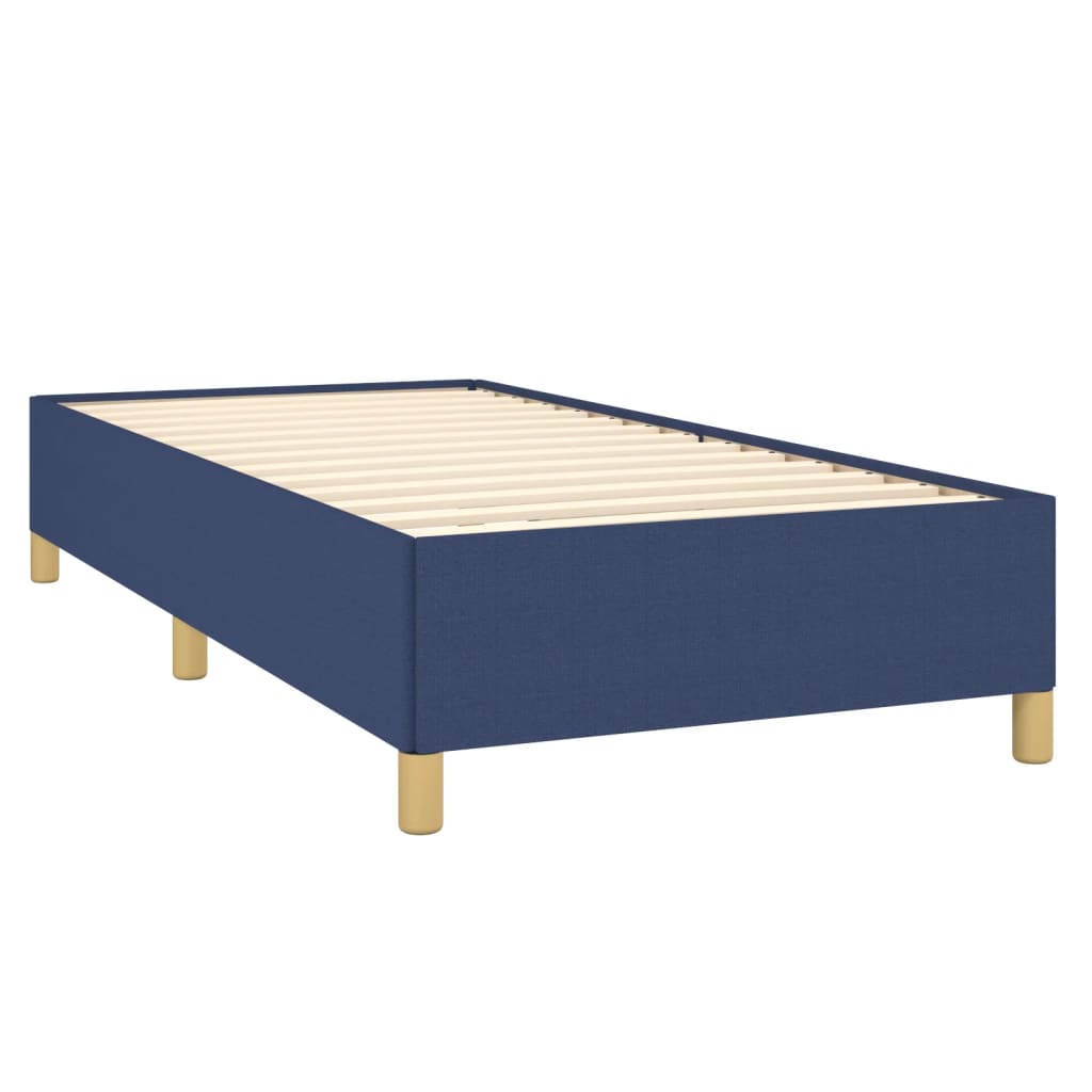 vidaXL Κρεβάτι Boxspring με Στρώμα Μπλε 90x200 εκ.Υφασμάτινο