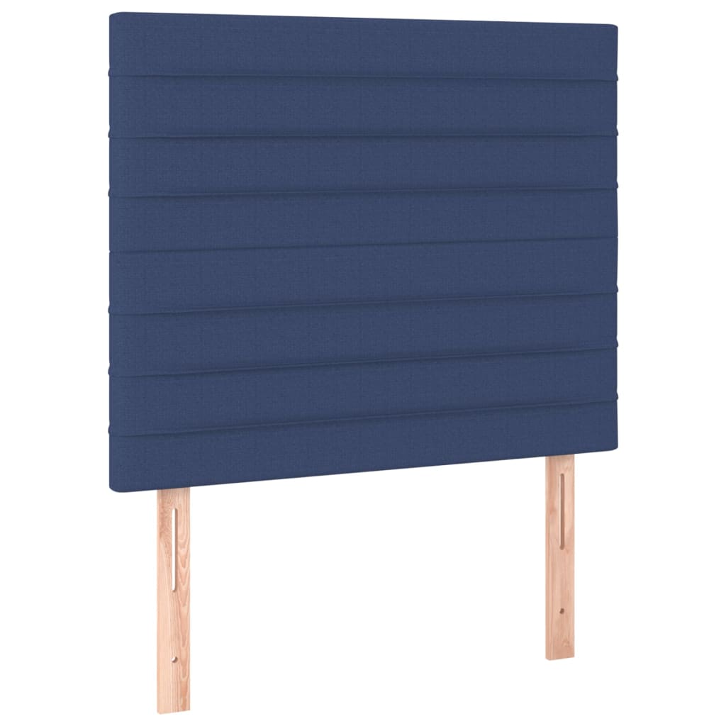 vidaXL Κρεβάτι Boxspring με Στρώμα Μπλε 90x200 εκ.Υφασμάτινο