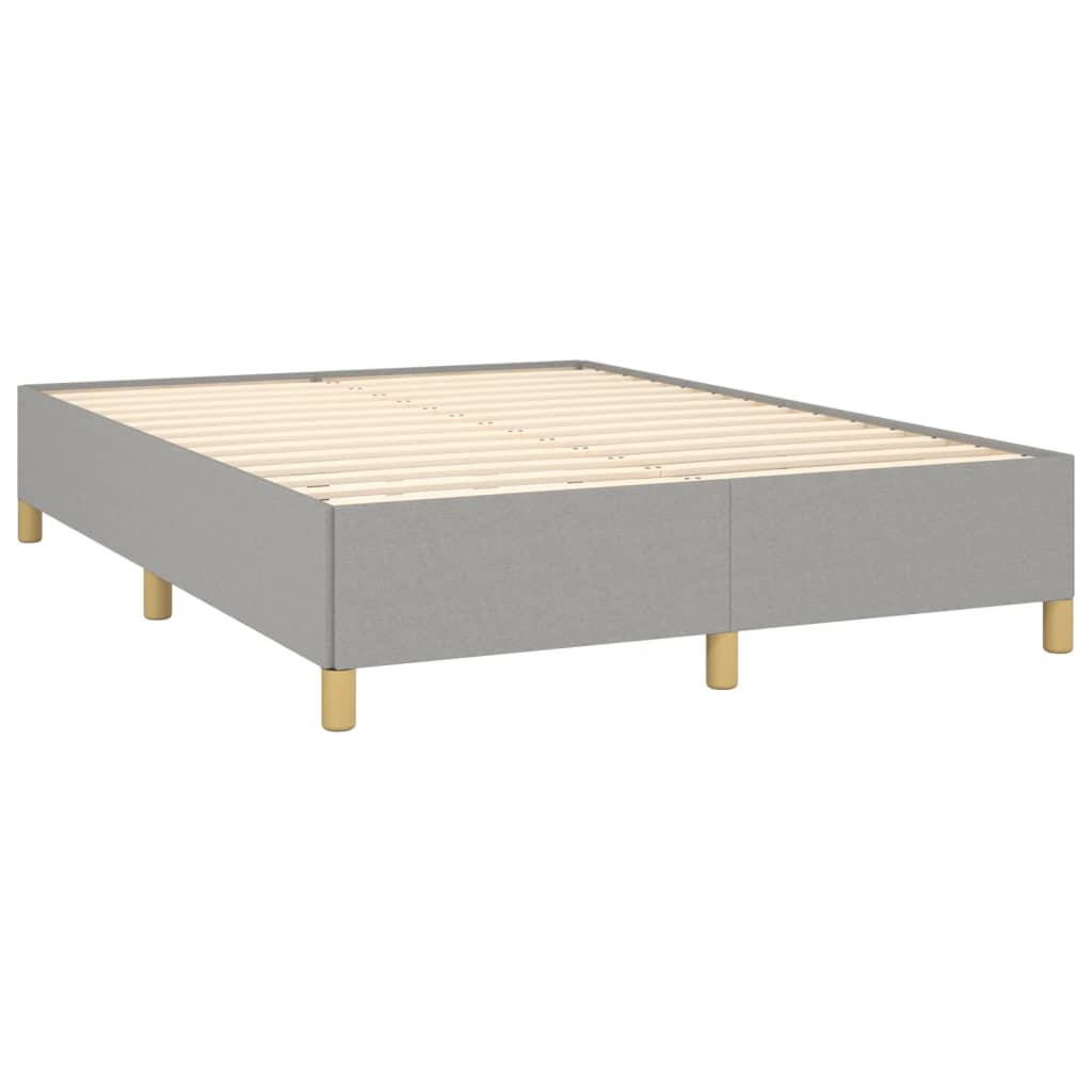 vidaXL Κρεβάτι Boxspring με Στρώμα Ανοιχτό Γκρι 140x190 εκ. Υφασμάτινο