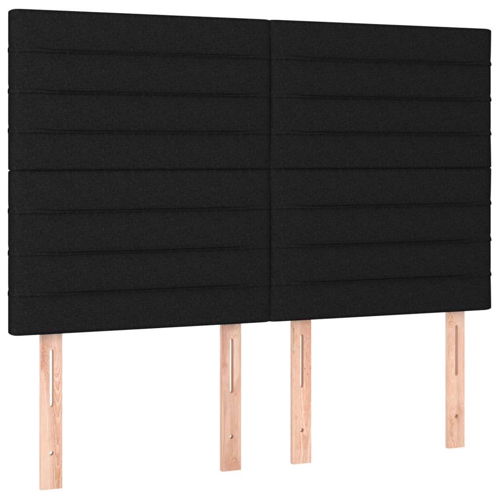 vidaXL Κρεβάτι Boxspring με Στρώμα Μαύρο 140x190 εκ. Υφασμάτινο