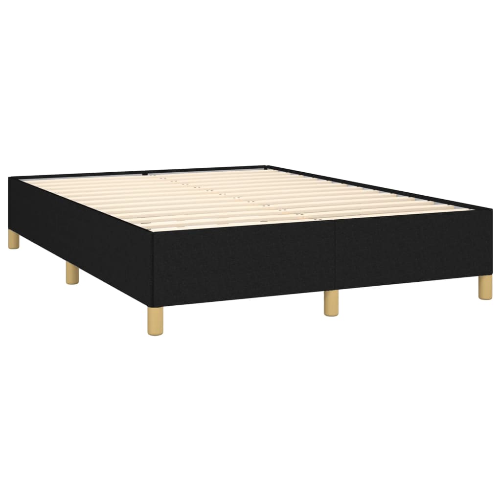 vidaXL Κρεβάτι Boxspring με Στρώμα Μαύρο 140x200 εκ. Υφασμάτινο