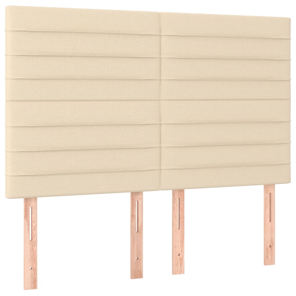 vidaXL Κρεβάτι Boxspring με Στρώμα Κρεμ 140x200 εκ. Υφασμάτινο