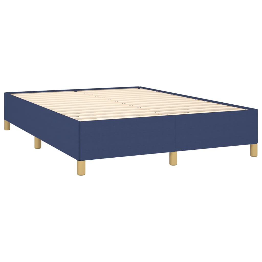 vidaXL Κρεβάτι Boxspring με Στρώμα Μπλε 140x200 εκ. Υφασμάτινο