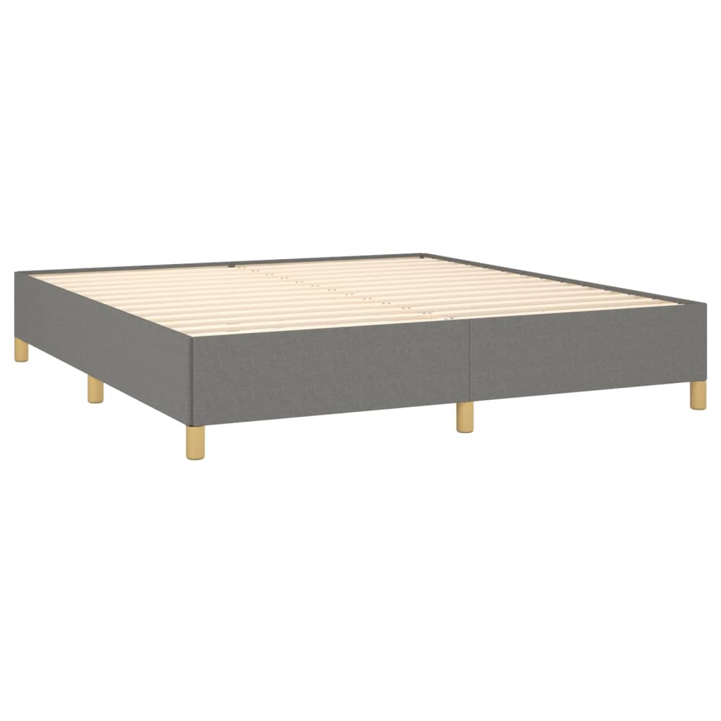 vidaXL Κρεβάτι Boxspring με Στρώμα Σκούρο Γκρι 160x200 εκ Υφασμάτινο