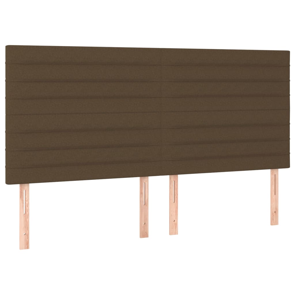 vidaXL Κρεβάτι Boxspring με Στρώμα Σκούρο Καφέ 200x200 εκ. Υφασμάτινο