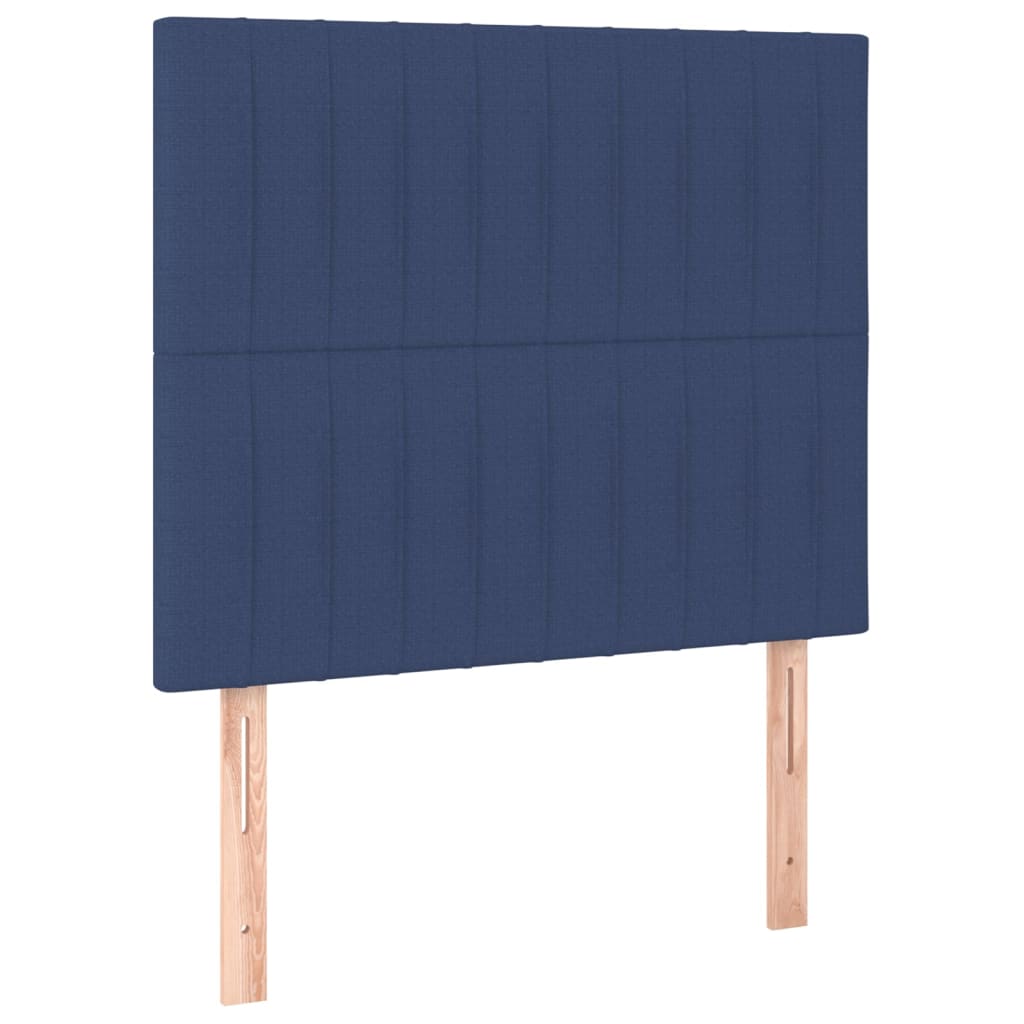 vidaXL Κρεβάτι Boxspring με Στρώμα Μπλε 90x200 εκ.Υφασμάτινο