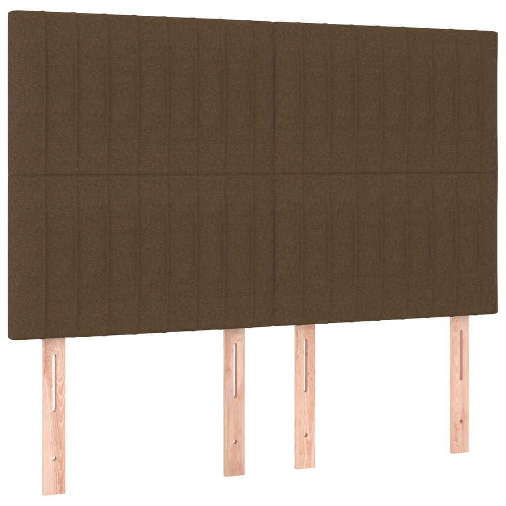 vidaXL Κρεβάτι Boxspring με Στρώμα Σκούρο Καφέ 140x190 εκ. Υφασμάτινο