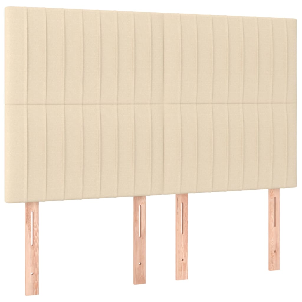 vidaXL Κρεβάτι Boxspring με Στρώμα Κρεμ 140x190 εκ. Υφασμάτινο