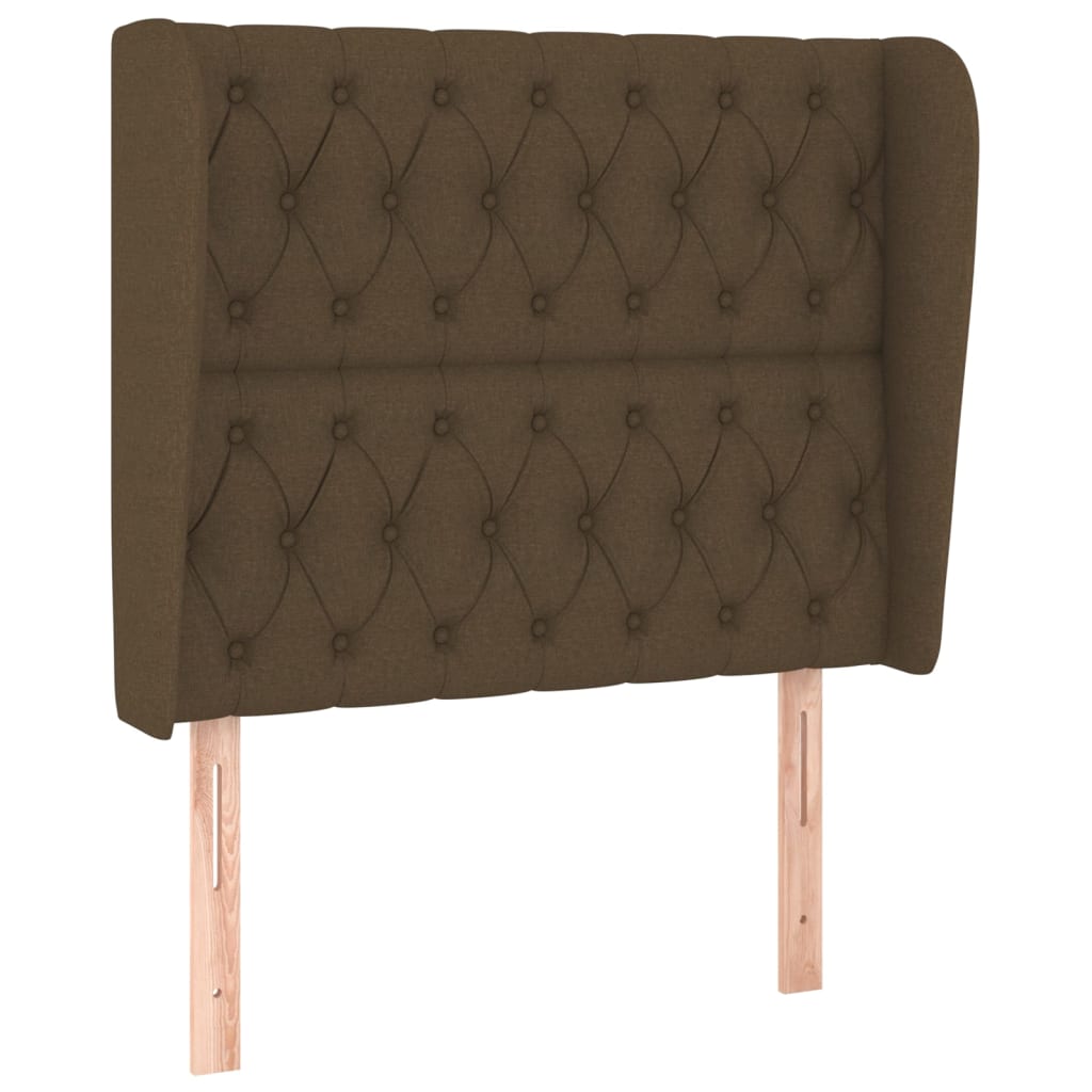 vidaXL Κρεβάτι Boxspring με Στρώμα Σκούρο Καφέ 90x190 εκ. Υφασμάτινο
