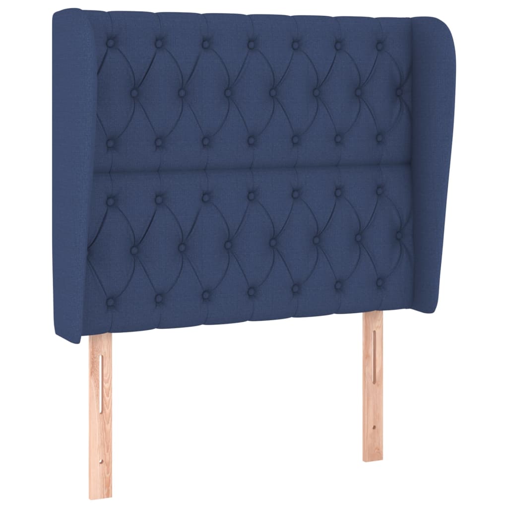 vidaXL Κρεβάτι Boxspring με Στρώμα Μπλε 90x190 εκ.Υφασμάτινο