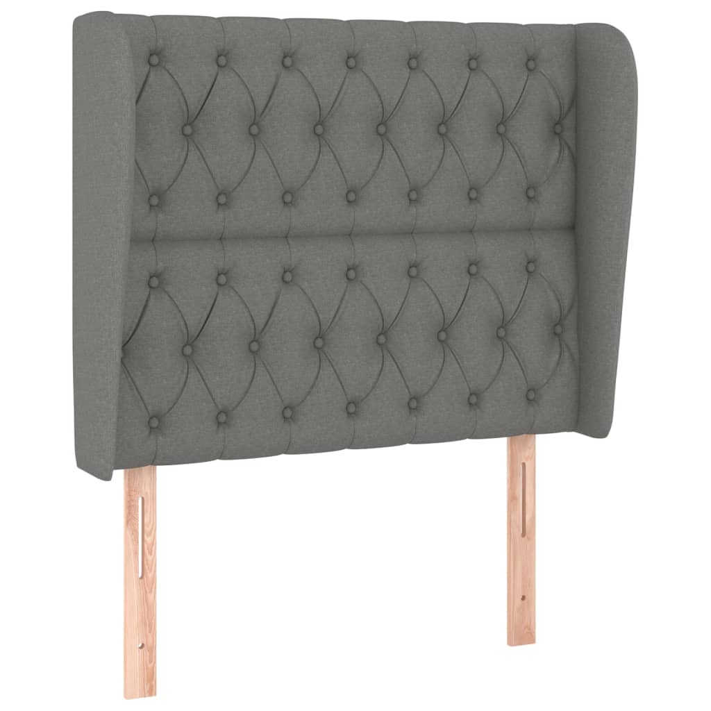 vidaXL Κρεβάτι Boxspring με Στρώμα Σκούρο Γκρι 90x200 εκ. Υφασμάτινο