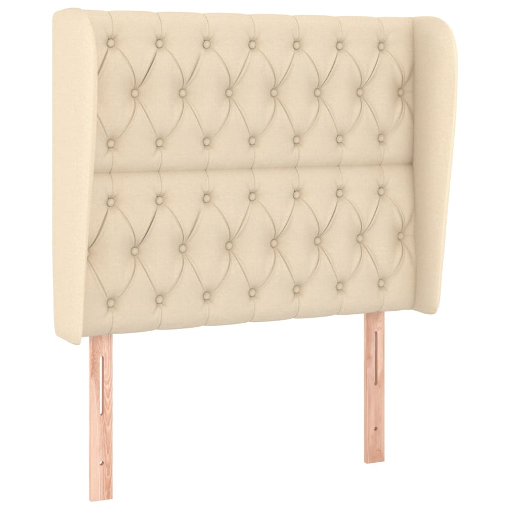 vidaXL Κρεβάτι Boxspring με Στρώμα Κρεμ 90x200 εκ.Υφασμάτινο