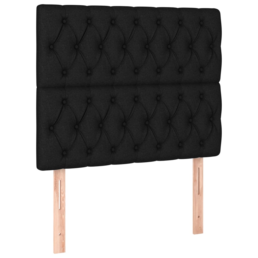vidaXL Κρεβάτι Boxspring με Στρώμα Μαύρο 100 x 200 εκ. Υφασμάτινο