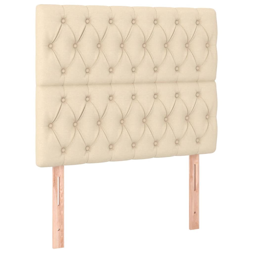 vidaXL Κρεβάτι Boxspring με Στρώμα Κρεμ 100 x 200 εκ. Υφασμάτινο